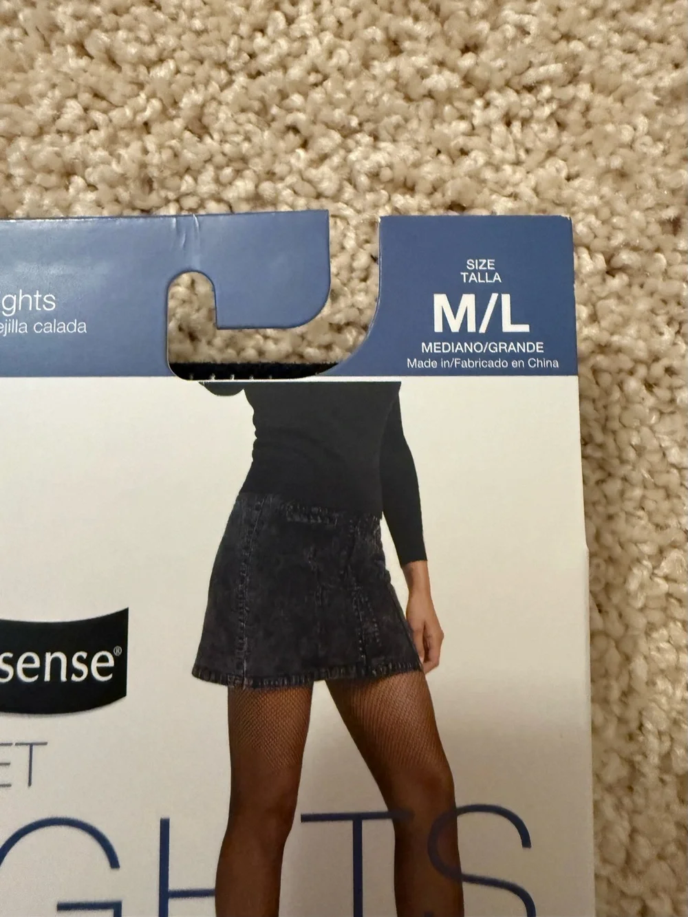 No Nonsense Black Fishnet Tights - M/L
